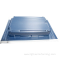 Large thermoforming plastic parts for luggage covers